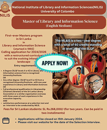 Master of Library and Information Science (ML&IS) – Local Students